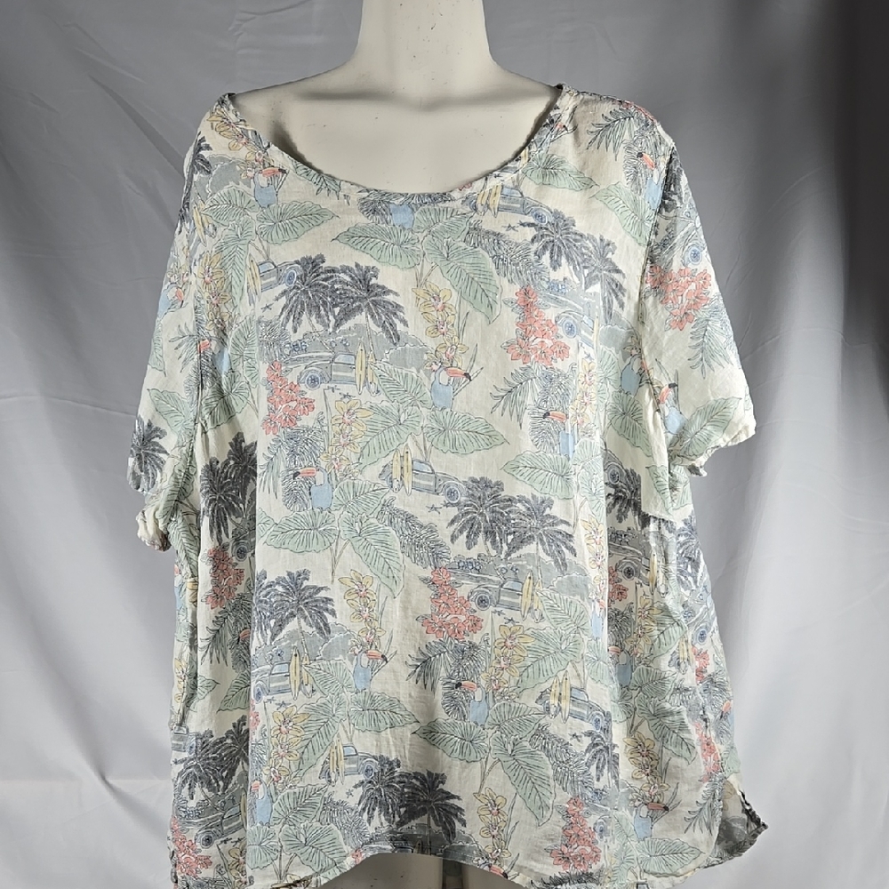 Tahari Tropical Print Women's Blouse
